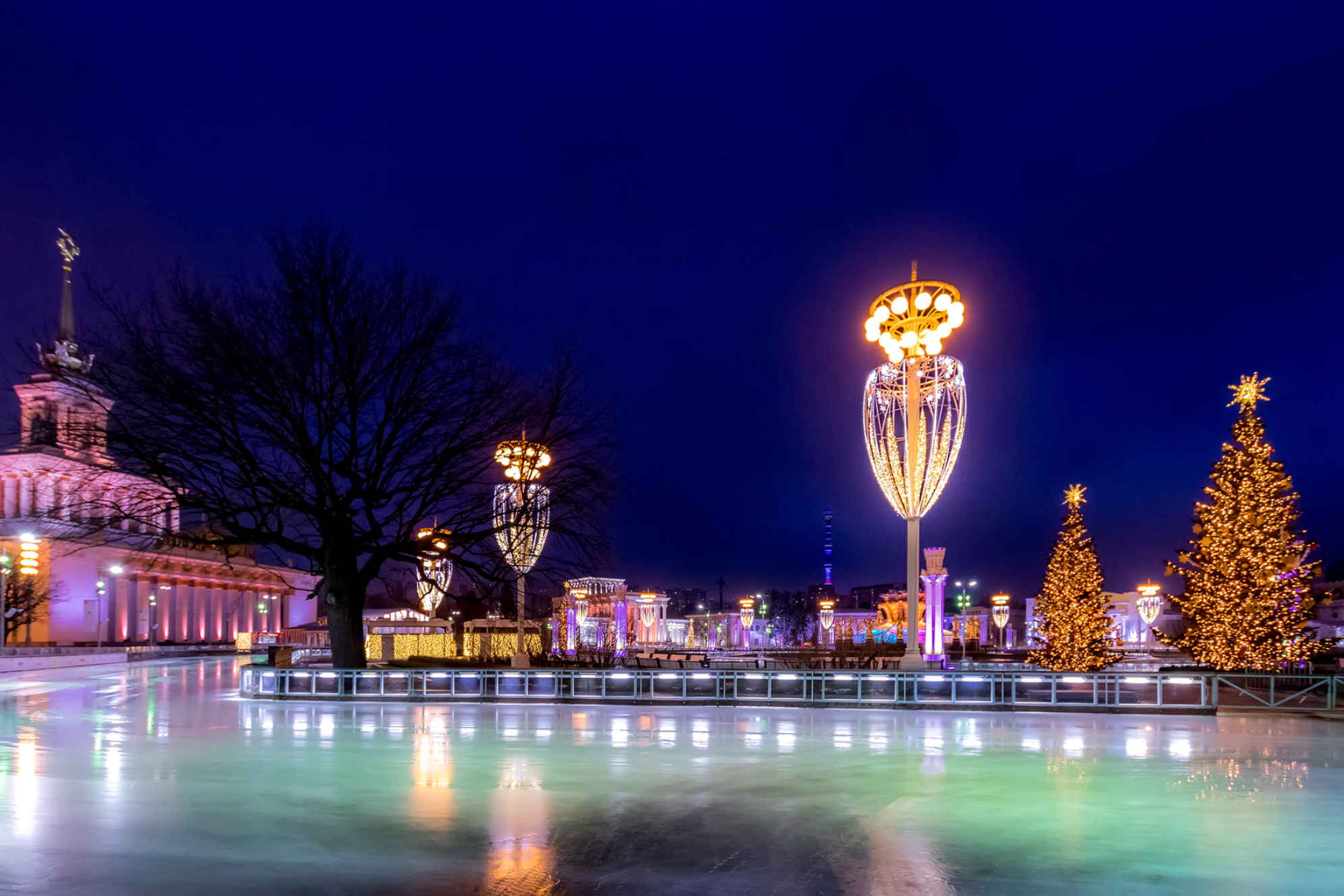 Новогодний каток на ВДНХ, Москва. Источник: Shutterstock