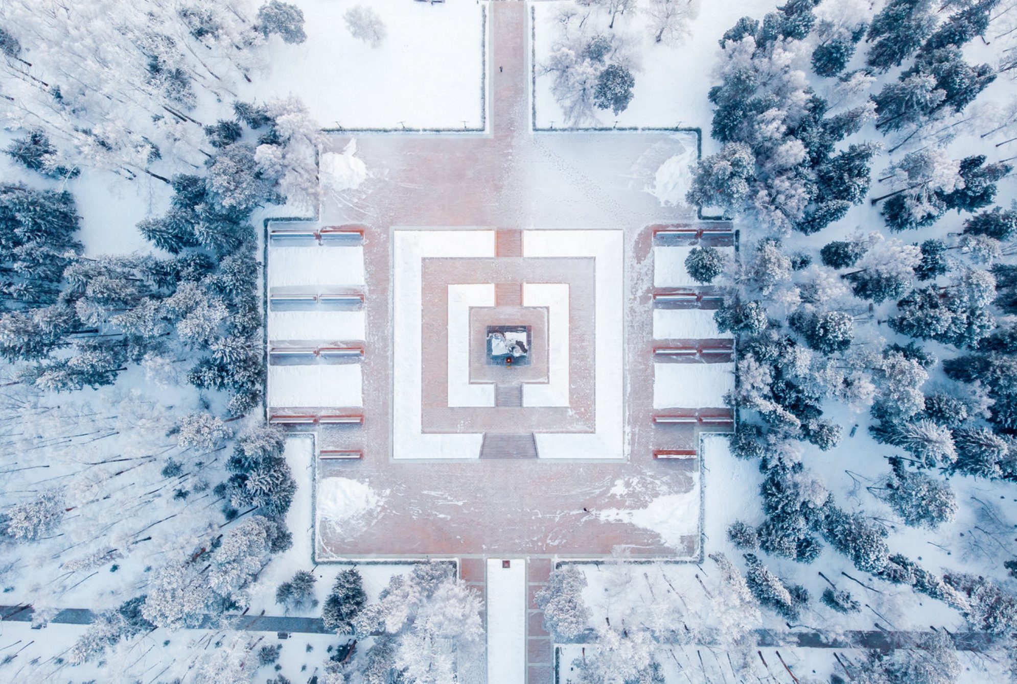 Зимний городской пейзаж Томск Сибирь снежный лес. Источник: Shutterstock
