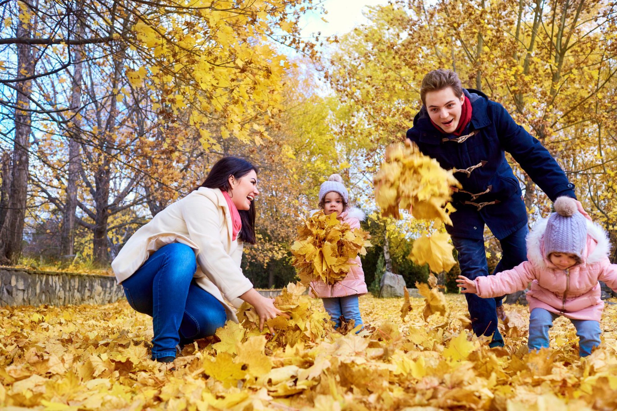Организуйте прогулку с детьми по парку.