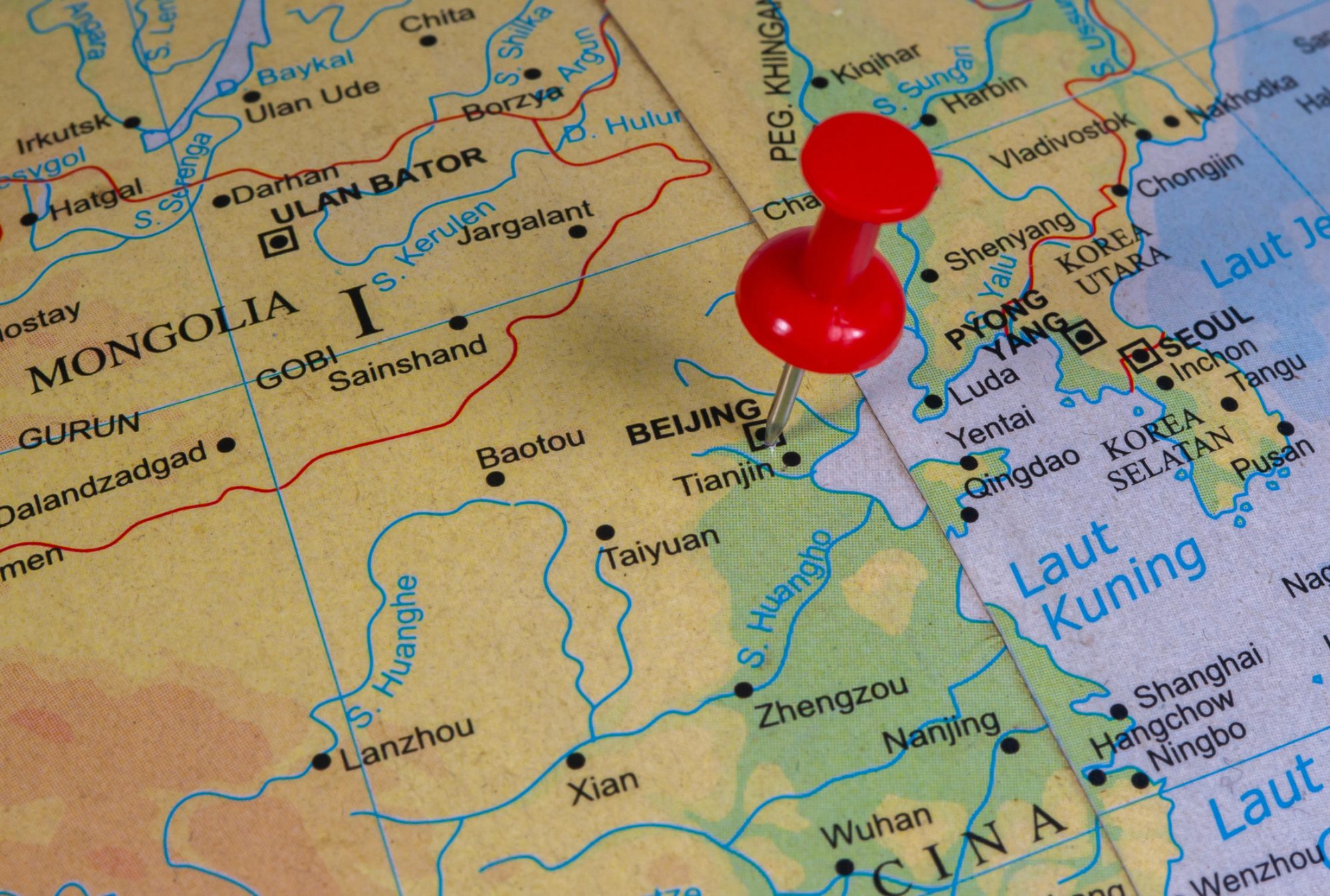 Пекин на карте мира. Источник: Shutterstock