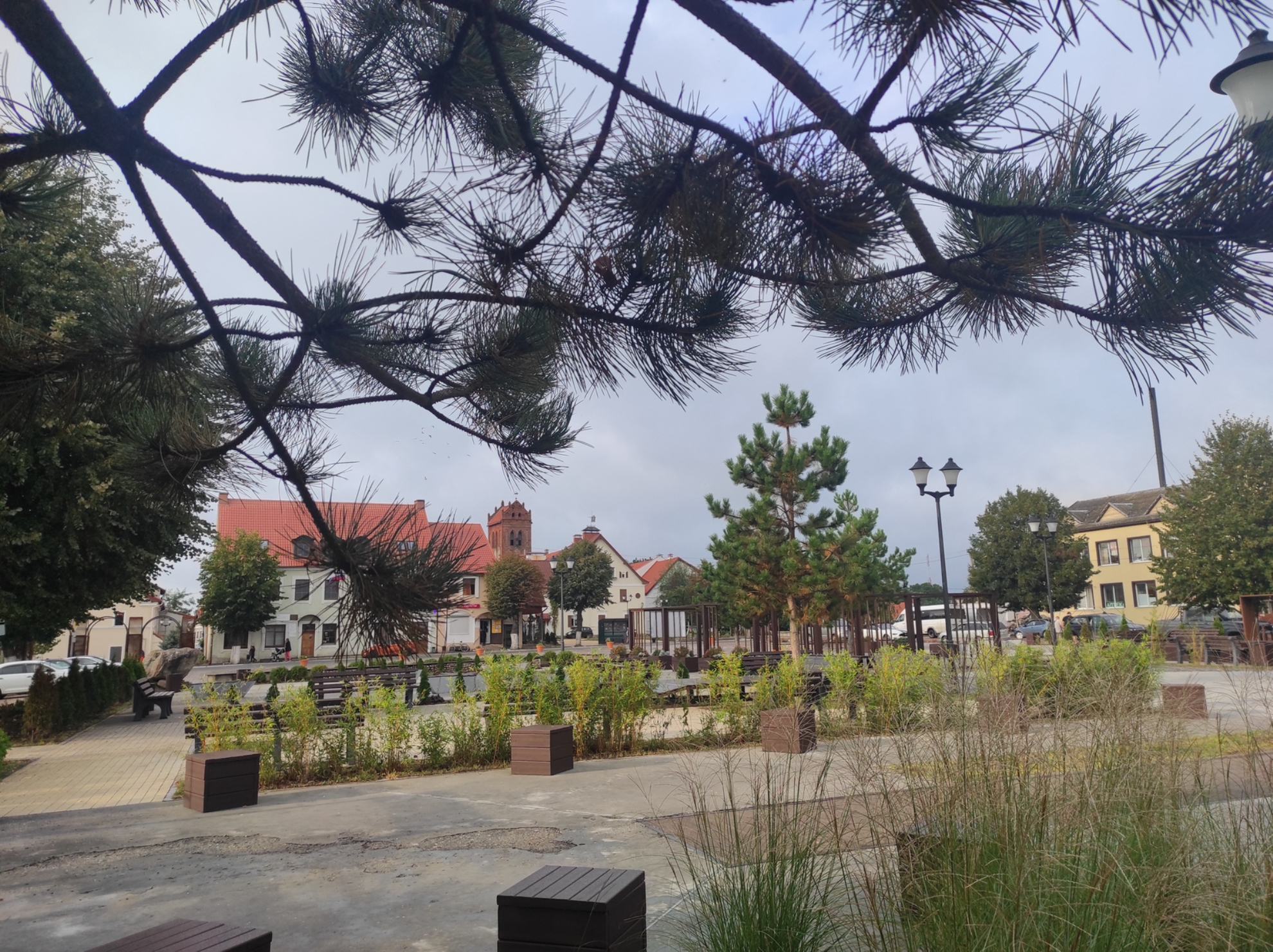 Вид на центральную площадь поселка Железнодорожный, 2024 год.Источник фото: drive.google.comАвтор: Татьяна Леднева