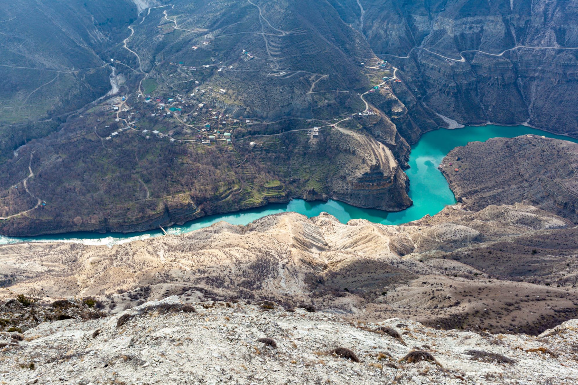 Панорамный вид на село Старое Зубутли, Дагестан.Источник: Shutterctock