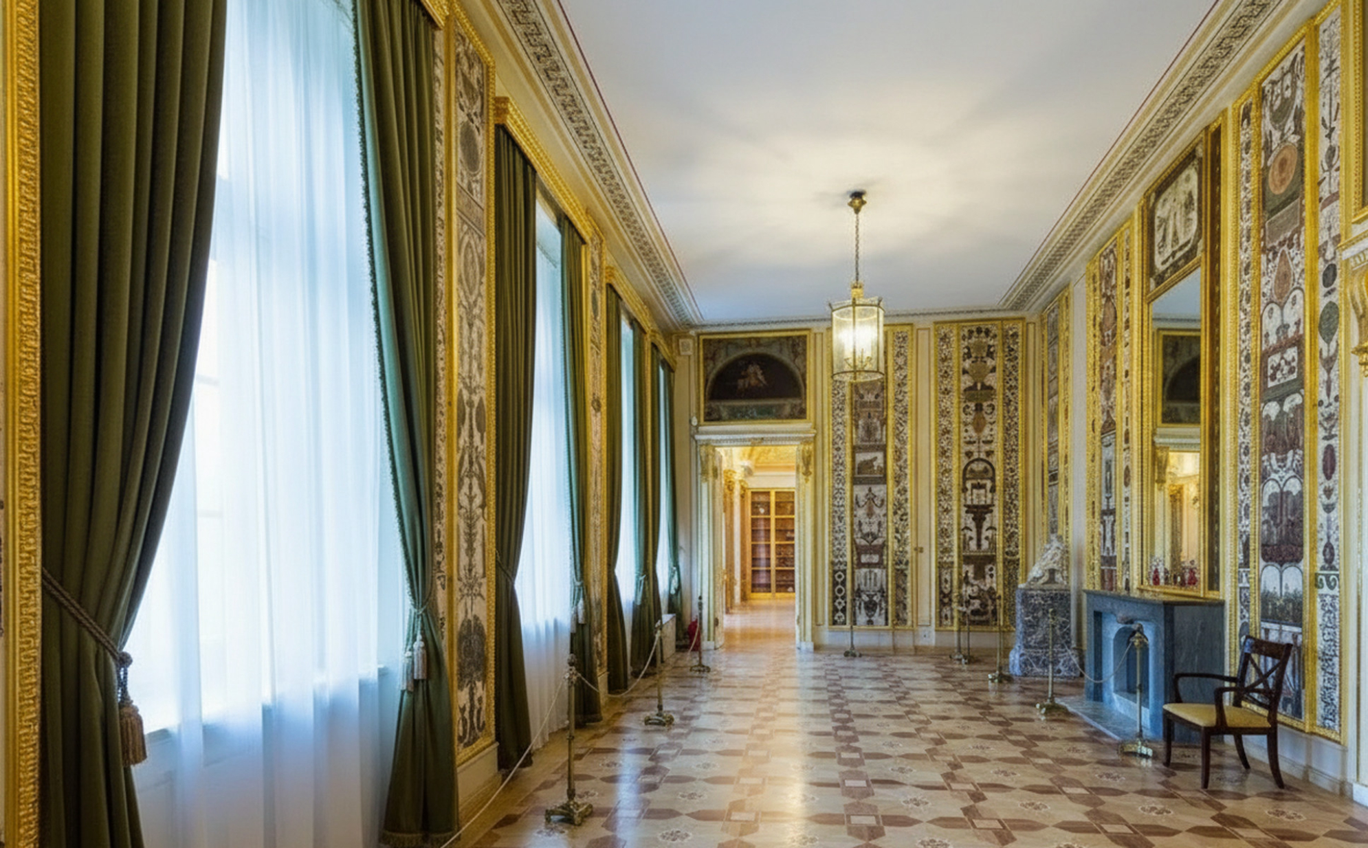 Внутри Строгановского дворца.