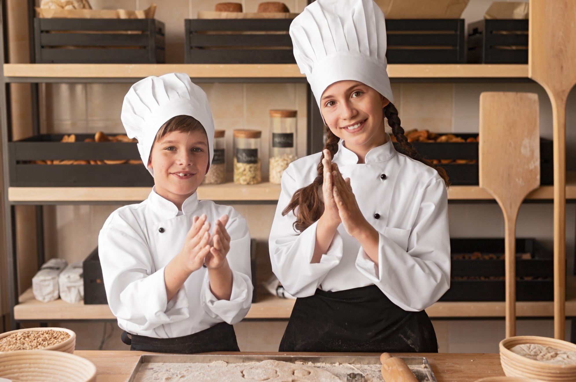 Дети готовят.