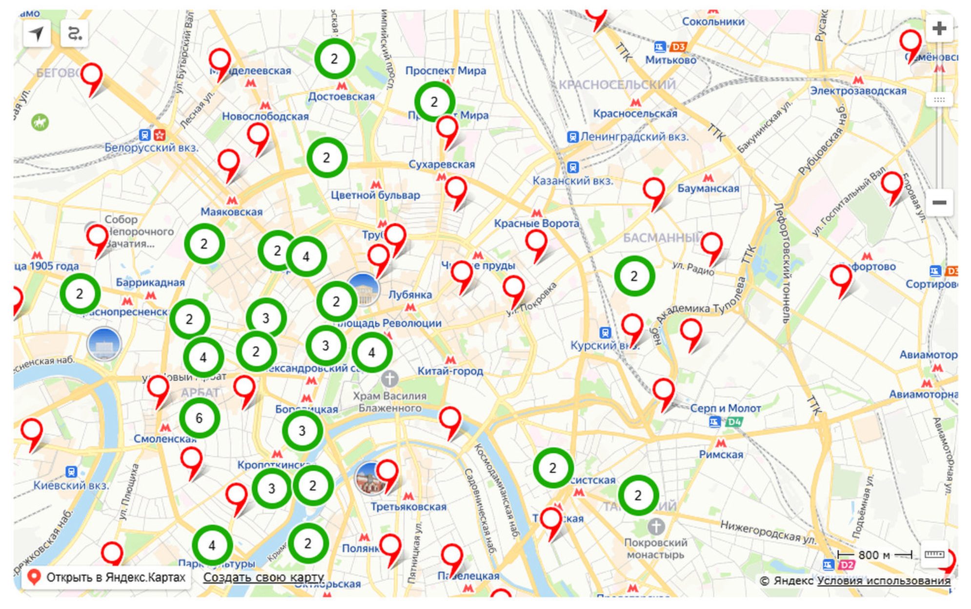 Список мест также удобно отслеживать на интерактивной карте на сайте. museum.cpm.moscow